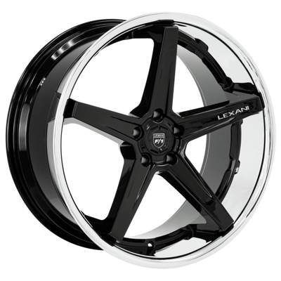 TRAMITE labbro di 6061-T6 Lexani Savage Gloss Black Wheels With Chrome
