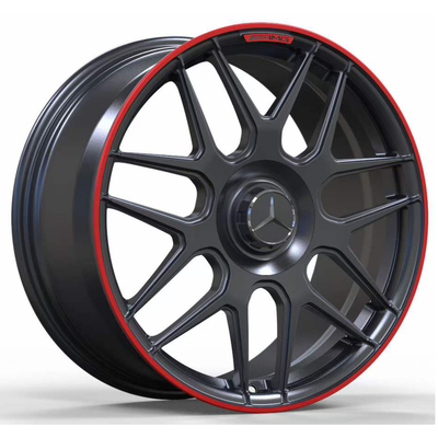 19" Matt Black With Red Lip ha forgiato le ruote per Mercedes Benz AMG GT