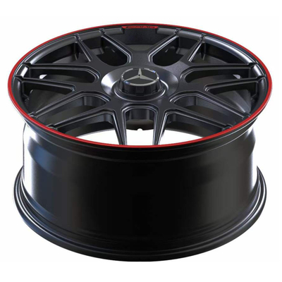 19" Matt Black With Red Lip ha forgiato le ruote per Mercedes Benz AMG GT